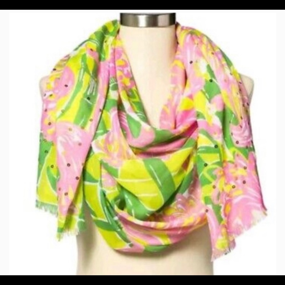Perfect gift 🎁LILLY PULITZER FOR TARGET pink/yellow scarf 🎁